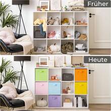 GRANNY SAYS Stoff-Aufbewahrungswürfel, 6er-Pack Aufbewahrungsboxen fürürfelregal, Regalkörbe 32,5 x 32,5 x 32,5, Salbeigrüne Regalboxen mit Griffen, Stoffboxen zur Aufbewahrung für Kallax-WLVT - Bunt - Übersicht 7