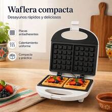 Sandwichera Eléctrica Aigostar Multifunción 800W con Placas Removibles Antiadherentes, Prepara Paninis y Wafles en Casa - Blanco - Ver 5