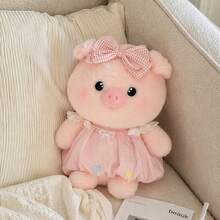 7.87-Inch/11.81-Inch Cute Piggy Plush Toy – Super Soft And Skin-Friendly. Anime-Style Plush Toy; Squeaky Toy; Suitable As A Desk Accessory, Room Decoration, Or Cuddly Toy For Children. - Multicolor - View 4