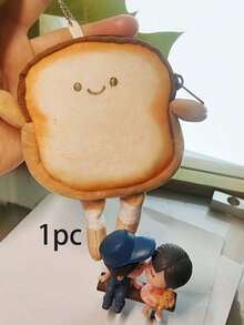 1pc Cute Toast-Shaped Coin Purse – Casual, Portable Coin Wallet & Keychain; Perfect Gift For Teachers' Day, Christmas, Birthdays, Or Halloween. - View 11