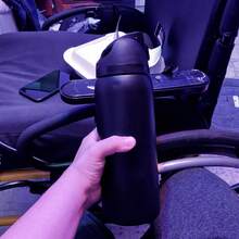 OwaI(Available In Multiple Colors) 304L Stainless Steel Outdoor Sports Water Bottle With Straw-Travel Cup-32oz/945ml – 100% Leak-Proof, Portable – Double-Wall Vacuum Insulation (Keeps Cold 8–12 Hours)-Drinkware / Water Bottles / Insulated Flasks - Very, very dark - 查看 1