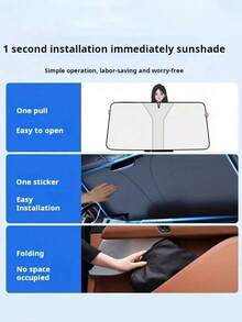 Portable Universal Car Front Windshield Sun Shade - Car Interior Heat Insulation Front Windshield Cover, Summer Car Front Windshield Sun Shade, UV Protection Heat Insulation Sun Shade, RV Essential, Car Cover, Car Accessories, Camping - Multicolor - View 8