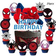 25pcs Cake Topper,Cupcake Toppers, Birthday Decorations, Theme Party Supplies, Cake Decorations, Birthday Party Decorations - Cartoon - View 2