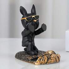 French Bulldog Statue With Gold Metal Tray, Resin Bulldog Storage Bowl, Multi-Functional Key Jewelry Watch Beauty Organizer, Entryway Desktop Decor Dog Sculpture, Unique Home New House Gift, Suitable For Men And Women - Multicolor - View 9