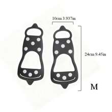 1 paire de couvre-chaussures antidérapants simples à 8 dents pour l'extérieur, portables pour l'escalade professionnelle, antidérapants sur la glace et la neige, la randonnée, l'alpinisme en extérieur - Noir - Voir 6