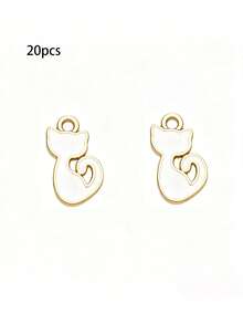 20pcs Multi-Color Cartoon Cat, Dog, Horse Oil Drip Pendant DIY Alloy Jewelry Accessories Necklace Bracelet Decorative Charms - 20pcs - View 34