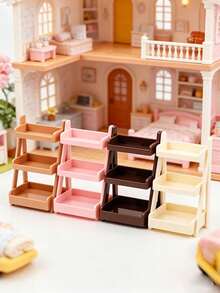3-Tier Mini Storage Rack Model, DIY Mini Dollhouse Display Shelf, Suitable For Mini Furniture, Desktop Decor, Shop Supplies, Office Desk Decor, Room Decor, Kitchen Scene Decor, Bedroom Accessories, Photography Props, Personalized Gifts, Mini Snack Rack - A - View 1