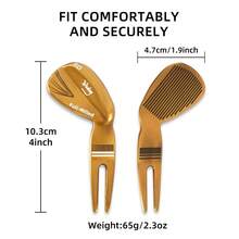 Alat Perbaikan Bekas Pukulan Golf WUDAY, Aksesori Perbaikan Bekas Pukulan Berbentuk Kepala Besi Golf, 2 Warna: Rose Gold/Emas/Perunggu/Hitam, Alat Perbaikan Lapangan Golf, Perbaikan Lapangan Golf Cepat, Aksesori Golf, Meningkatkan Pengalaman Bermain Golf - Emas - View 2