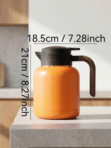 1.5L Insulated Thermal Coffee Carafe, Large Capacity Stainless Steel Tea Pot With Wooden Handle For Home Office Daily Use - Multicolor - View 3