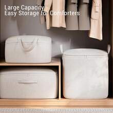 Large Capacity Canvas Storage Bag, Thick And Breathable, Extra Large Down Comforter Box, Ideal For Bedding, Blankets, Clothes - Multicolor - View 5