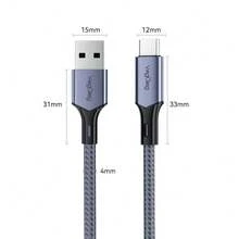 VegGieg USB-A To USB-C 60W Fast Charging Cable 3A Braided Data Cord For IPhone 15-17 CarPlay HiCar 480Mbps Transfer Anti-Break Durable 1.2m/2m - View 10