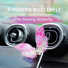 1 pieza Adorno de mariposa móvil para rejilla de ventilación del coche, decoración creativa del interior del coche para la consola central - Talla única para todos - Ver 12