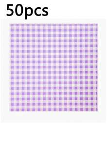 50pcs Checkered Wax Paper, Square Greaseproof Paper For Baking Cakes And Decorating, Macaron-Colored Food Wrapping Paper, Sandwich Wrapping Greaseproof Paper. Suitable For Barbecues, Picnics, Festival Parties, And Fast Food. - Multicolor - View 16