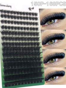 10-16mm D Curl DIY 168 Clusters 150D 3D Dense Fluffy Faux Mink Eyelashes Reusable Makeup Tool - DD - View 2