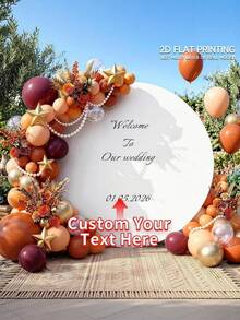 Fondo redondo personalizable (soporte no incluido), patrón/logo/texto imprimible, duradero, adecuado para bodas, fiestas de cumpleaños, bautizos, accesorios de cabina fotográfica y decoraciones de fiesta, diseño redondo moderno, textura suave, fondo redondo - Multicolor - Ver 5