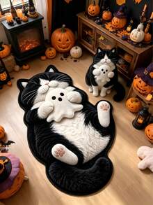 1pc Ghost Cow Area Rug, Living Room Carpet, Carpet, Living Room Area Rug, Small Area Rug, Home Decor, Living Room Home Decor, Room Decor, Washable Carpet, Halloween Gift - Ghost Cow - View 2