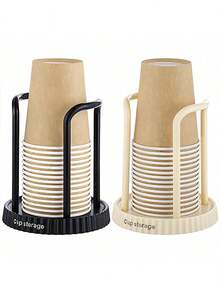 1pc Modern Plastic Cup Holder & Dispenser With Storage Rack - Multi-Functional Organizer For Coffee, Tea Cups, Kitchen & Bathroom, Durable Space-Saving Design, Coffee Storage, Easy Maintenance - Multicolor - View 3