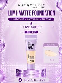 Maybelline 美寶蓮持妝清透粉底液#M10，正裝35ml/小樣10ml，輕盈持久，防汗，霧面妝效，有效遮瑕，適合中性偏白膚色 - 美寶蓮持妝輕透粉底液N10 - 查看 13