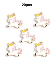 20pcs Multi-Color Cartoon Cat, Dog, Horse Oil Drip Pendant DIY Alloy Jewelry Accessories Necklace Bracelet Decorative Charms - 20pcs - View 29