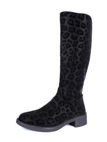 Plus Size Slip-On Boots - Black - View 8