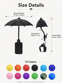 OutdoorPhone Umbrell With Phone Holder, Suitable For Light Rain, Universal Phone, Travel Essential, Holiday Camping And Delivery Essential - Multiple Styles - View 10