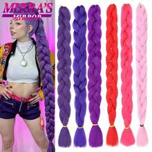 Extensiones de cabello trenzado jumbo de 41 pulgadas, trenzas sintéticas moradas, extensiones de cabello con degradado rosa-azul, soporte para trenzado de cabello, empaque al por mayor. - S1/613/14G - Ver 2