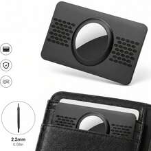 [2pcs] AirTag Ultra-Thin Holder, Lightweight Minimalist Tracker Protective Case, Suitable For Wallet, Backpack, Card Holder - Black - View 1