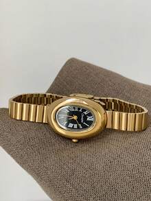 1pc Square Bamboo Knot Quartz Watch In Gold/Silver Color, Suitable For Daily Wear And Perfect Gift For Birthday, Christmas - Gold - View 9