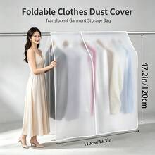 1 Peça Capa Transparente para Cabide, Protetor de Pendurar Minimalista de Plástico PEVA Estreito à Prova de Poeira com Cobertura Total Visível, Bolsa de Armazenamento à Prova de Poeira para Pendurar Terno, Casaco e Jaqueta no Guarda-Roupa para Casa - translúcido - Visão 2