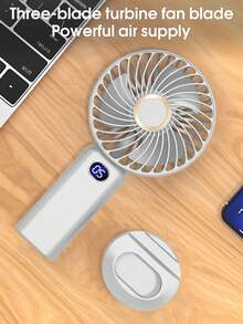1件可攜式手持迷你風扇，5段風速可調，充電式電池，睫毛美睫師用品，女性化妝用小型個人睫毛風扇，適合夏季戶外活動、運動、辦公室、臥室、學校，禮品、日常使用、旅行必備 - 彩色 - 查看 8
