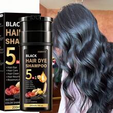 5-In-1 Ginseng & Reishi Mushroom Plant-Based Hair Dye Shampoo, Natural Plant Ingredients, Moisturizing & Softening Hair, Gentle Coloring, Low Irritation, Gray Coverage, Suitable For All Hair Types, Unisex - Multicolor - View 11