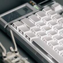 120+ Teclas translúcidas blancas, material PBT+PC, altura Cherry, teclas impresas lateralmente, compatibles con interruptores Cherry/Gateron MX, adecuadas para regalos y uso personal, teclas intercambiables en caliente, teclas personalizadas altamente atractivas, combinación de escritorio - Ver 4