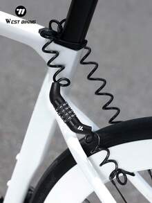 WEST BIKING 1.5m Bicycle Helmet Lock Combination Steel Cable Lock Portable Mini Zinc Alloy Keyless Anti-Theft Lock Scratch-Resistant Rust-Proof Thin Lock Head Suitable For Mountain Bike Road Bike Helmet Lock - Multicolor - View 2