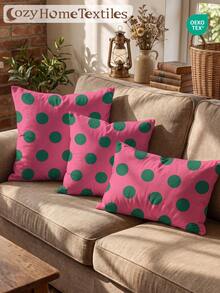 1/2pcs Polka Dot Print Pillowcase (Pillow Insert Not Included), Single-Sided Print, Soft & Breathable, Anti-Pilling, Skin-Friendly & Durable, 45*45/50*50/40*40CM, Home Decor, Suitable For All Seasons, Machine Washable, OEKO-TEX Certified - Multicolor - View 6