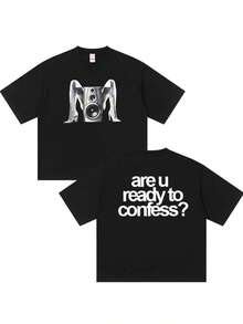 T-shirt ample grande taille Madonna Confessions Tour 2026, T-shirt graphique pour hommes et femmes, décontracté, col rond, surdimensionné, nouveaux T-shirts graphiques, style Y2K, livraison depui - Noir - Voir 1