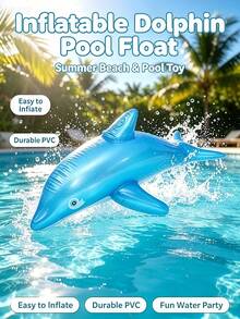 Inflatable Shark-Shaped Pool Float, Thick PVC Air Mattress For Summer Swimming Pool, Beach, Pool Party, Relaxation, Sunbathing, Perfect Summer Vacation Gift, Suitable For Adults, Foldable Portable Outdoor Water Activity Accessory, Photography Prop - One Size - View 2