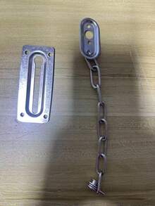 Cerrojo de cadena de puerta de acero inoxidable de alta resistencia, resistente a la oxidación, adecuado para dormitorio, apartamento, hotel y mascotas - Plateado - Ver 7