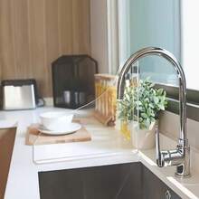 Transparent PVC Sink Splash Guard, Self-Adhesive Easy Installation, Elegant Design, Suitable For Bathtub And Washbasin - Transparent - View 6
