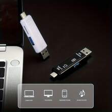 5合1 USB Type-C 外接讀卡機/讀卡器,TF/SD 記憶卡讀卡機,USB 隨身碟,Micro USB 多裝置轉接頭,相容智慧型手機與平板電腦,支援筆記型電腦,輕巧便攜設計,通用連接,精緻表面處理 - 查看 9