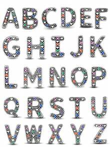 1pc Exquisite Letter Beaded Charm, Suitable For Women To Wear, Can Be Used For Bracelet, Bangle And Other DIY Jewelry Making, A Beautiful Gift For Girlfriend - Rhinestone Letter - View 1