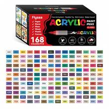 504/432/366/360/288/240/168/120/72/48/36/24/12色直接液體丙烯酸顏料筆，彩色標記筆，標記筆著色套裝，快乾耐褪色，完美適用於繪畫、塗鴉、插畫、手工藝、返校季著色書及其他DIY項目，適用於紙張、布料、畫布、木材、石頭、塑料、玻璃、陶瓷、南瓜、金屬等，復活節、感恩節、萬聖節、聖誕節禮品用品 - 彩色 - 查看 17