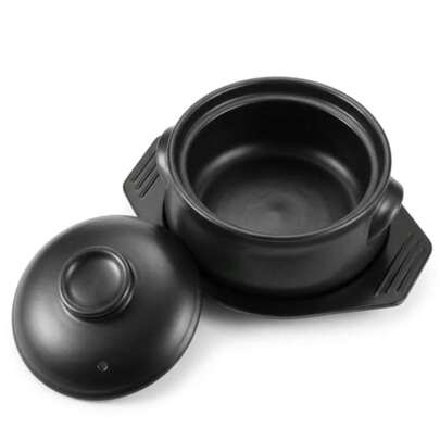 1 Pcs Korean Stone Pot Clay Cooking Pot Set, 38 Oz Heat Resistant Ttukbaegi, Ceramic Dolsot Bowl With Lid And Trivet, Ideal For Bibimbap, Korean Soup, Stew, Ramen And Rice