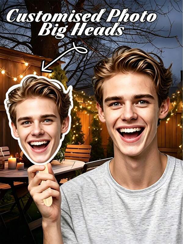 Hot Custom Large Face Hand Fan Personalized Photo Handheld Fan Reusable Photo Booth Prop Funny Bachelorette Wedding Bridesmaid Gift Custom Cutout Face Sign For Bridal Shower Birthday Graduation Party Upload Your Picture To Customize Novelty Part