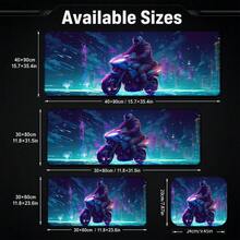 Neon Cyberpunk Motorcycle Rider Extended Gaming Mouse Pad, Large Non-Slip Rubber Waterproof Keyboard Desk Mat For Computer Laptop Game Office Desktop Decor - View 5