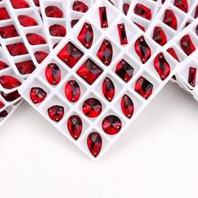 11*19mm, 20pcs/Pack, Diamond Shaped Flat Bottom Double Hole Exquisite Glass Rhinestones, For Sewing Wedding Dresses, Handbags And Shoes, Jewelry Making, Handicraft Accessories - 11*19mm 20pcs - View 32