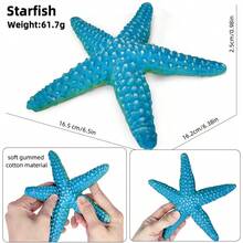 New Soft Filled Sea Animal Models, Soft Rubber Sailfish Crab Starfish, Realistic Educational Toy, Decor Holiday Gift (Random Color) - 彩色 - 查看 10