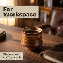 200ml New Ceramic Coffee Cup, Handheld Mug, American Espresso Latte Art Cup, Coarse Ceramic Texture, Comfortable Grip, Heat Resistant, Easy To Clean, Vintage Afternoon Tea Cup, Minimalist Elegant, Hotel Homestay Couple Pair Cup, Home Office Water Cup Tea Cup, Perfect As A Gift - Multicolor - View 4