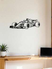 1 Stück klassisches Sportwagen Metall Wandkunst, langanhaltend Metallmaterialien, minimalistische Innen-/Außen-Heimdekoration geeignet für Wohnzimmer, Wand, Schlafzimmer, Garage, Geburtstag, Geschenk für Rennsportfans, Kunststil, Hommage an F1 Rennsport, Max - Verschiedenfarbig - Übersicht 7
