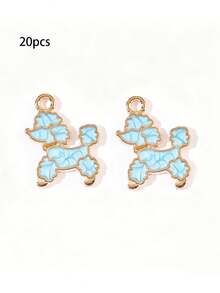 20pcs Multi-Color Cartoon Cat, Dog, Horse Oil Drip Pendant DIY Alloy Jewelry Accessories Necklace Bracelet Decorative Charms - 20pcs - View 20