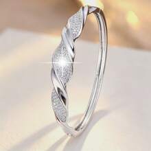 1 Stück modisches geometrisches Spiraldesign Damenarmband mit kubischem Zirkonia - Verschiedenfarbig - Übersicht 1